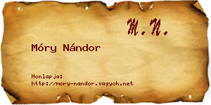 Móry Nándor névjegykártya
